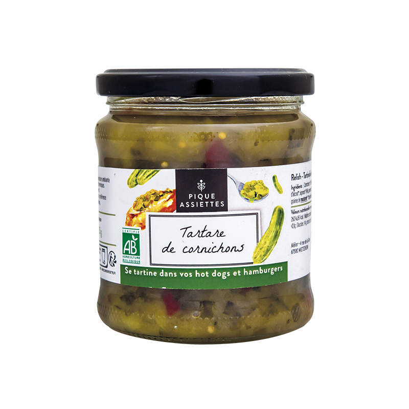 Pique Assiettes -- Tartare de cornichons bio - 325 g