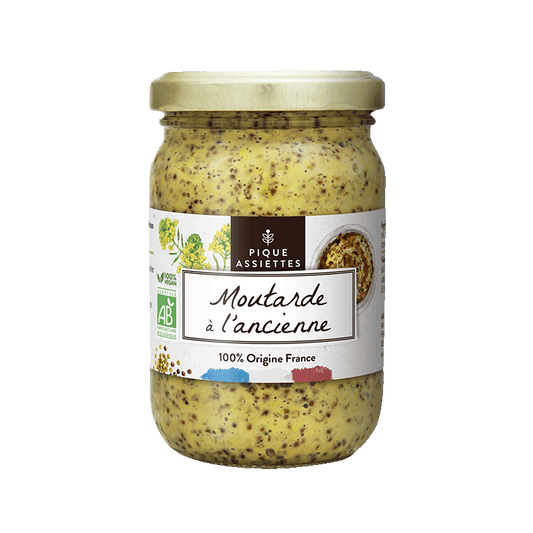 Pique Assiettes -- Moutarde à l'ancienne 100% origine France bio - 200 g