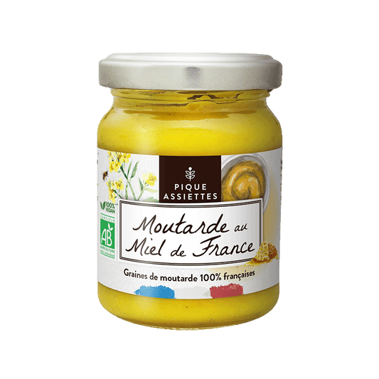 Pique Assiettes -- Moutarde au miel de France 100% graines françaises bio - 125 g